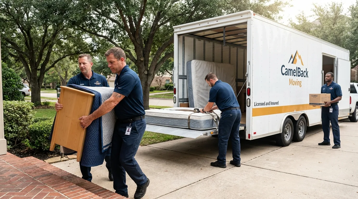 Crew loading residential truck for cross-state move from Circle, MT
