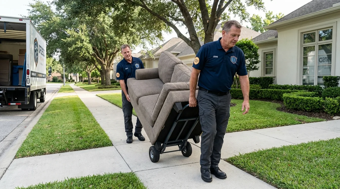 Local residential moving crew loading furniture in Circle, MT